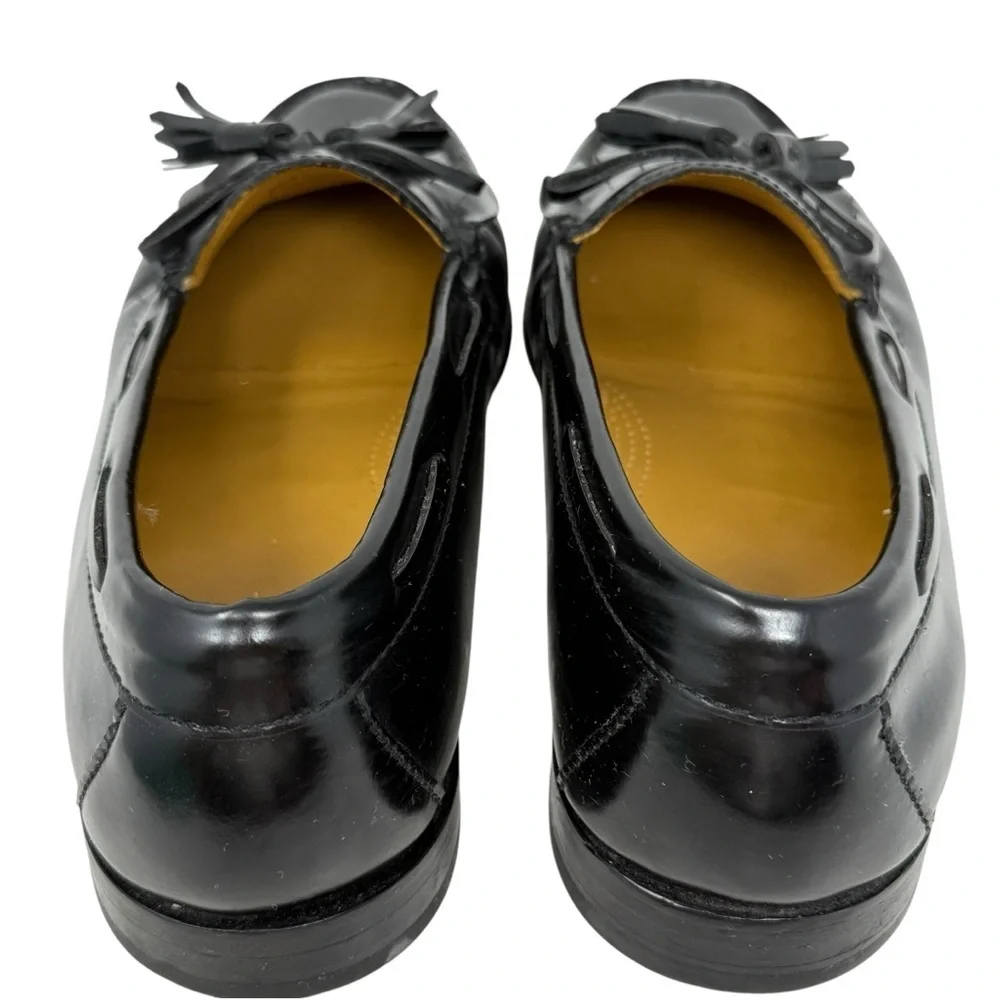 Cole Haan Classic Black Pinch Tassel Leather Loafers Mens Size 9.5 3E Extra Wide